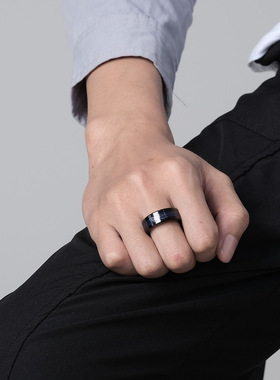 时尚男式戒指 碳纤维龙纹片戒指 霸气尼伯龙根指环 钨金指环戒指