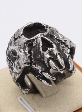 时尚钛钢男款戒指 欧美个性复古兽牙男士骷髅头钛钢戒指指环