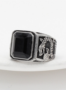 时尚钛钢男戒指生肖朋克中国