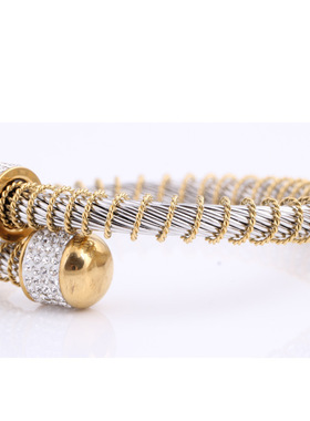 时尚风钛钢弹簧镶钻手镯