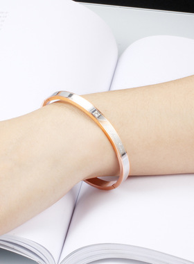 手镯手环时尚风镶钻钛钢手环