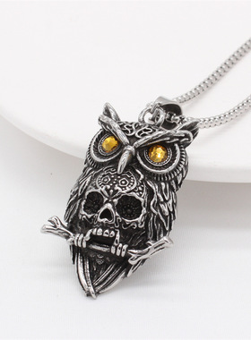 时尚项链吊坠钛钢骷髅项链