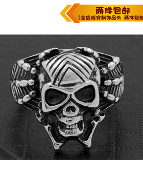 复古鬼头朋克风钛钢戒指