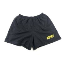 U.S. Army brand-new commercial version of ARMY APFU PT fitness training shorts black