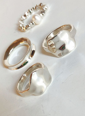 女松紧不规则肌理戒指