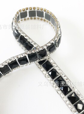 爆闪玻璃水钻条 烫胶腰围手链DIY配饰 服装礼服包包鞋帽花边钻饰