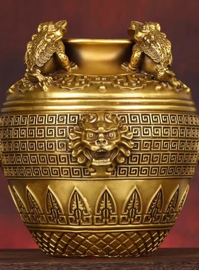 纯铜中式客厅店铺聚宝盆四方纳财