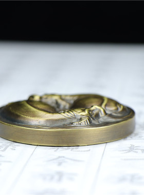 八卦乾坤摆件书房实心黄铜