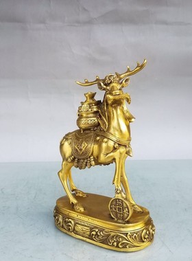 招财福鹿风水酒柜玄关摆件