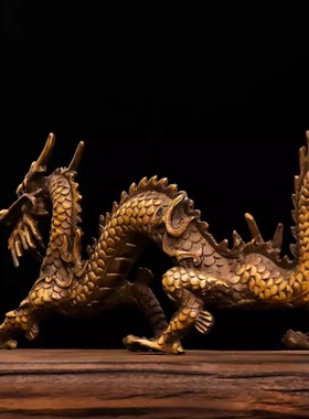 纯铜祝福中式办公区五爪金龙汉龙