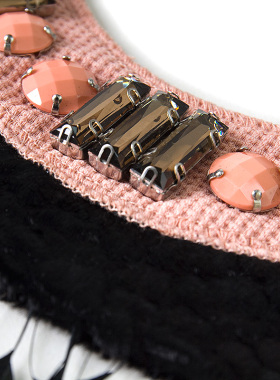 羽毛绑带女生高端连衣裙