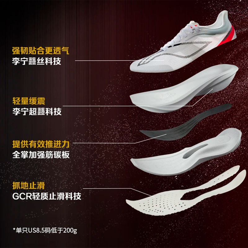 李宁新款飞电5 Challenger男碳板竞速跑鞋专业马拉松运动鞋酷动城
