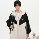 Outfit ຄູ່ຜົວເມຍແບບວິທະຍາໄລ, ສີ block ເສື້ອ windbreaker ວ່າງສໍາລັບແມ່ຍິງ