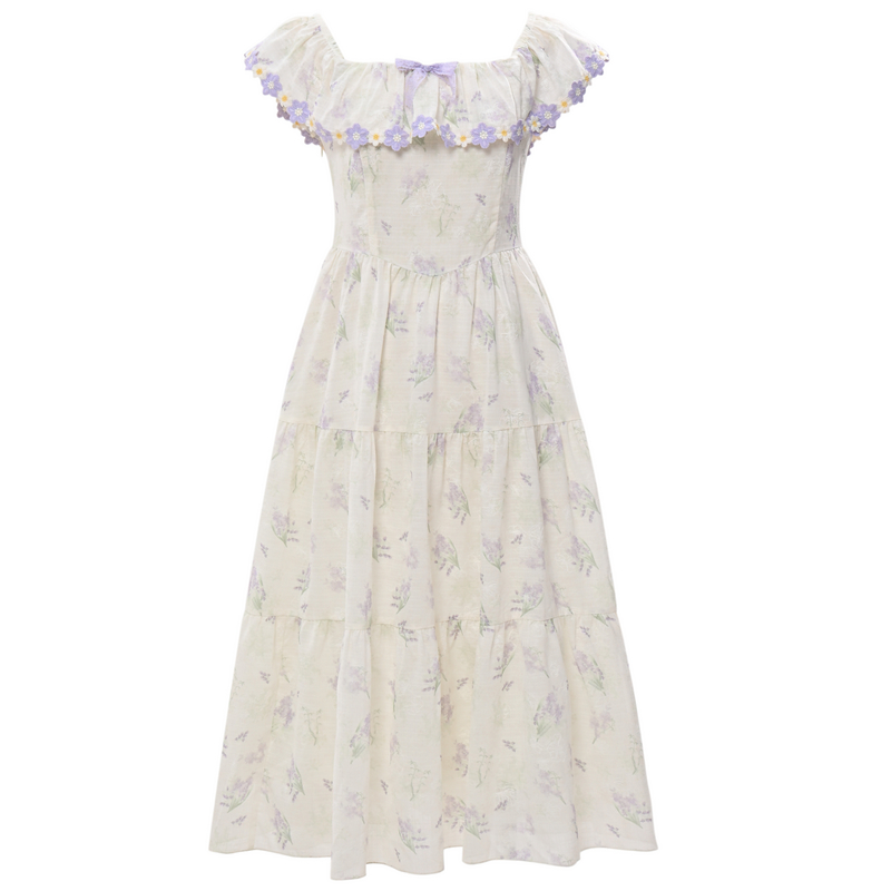 森女部落连衣裙女一字肩连衣裙海边度假打揽收腰气质长裙2025新款 - 图3