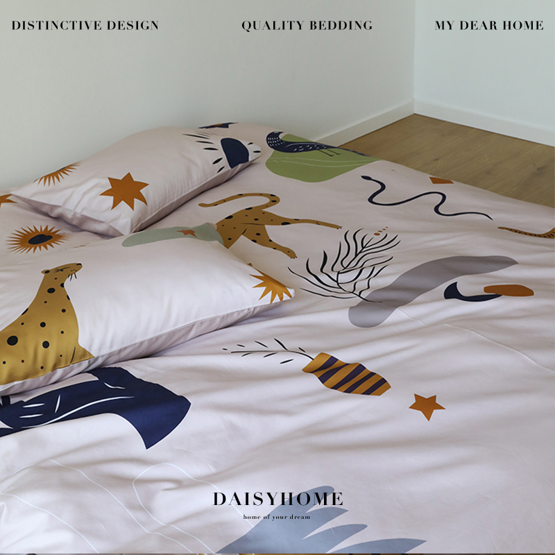 DAISYHOME【冒险之旅】原创插画风格60支纯棉印花轻奢小众四件套-图1