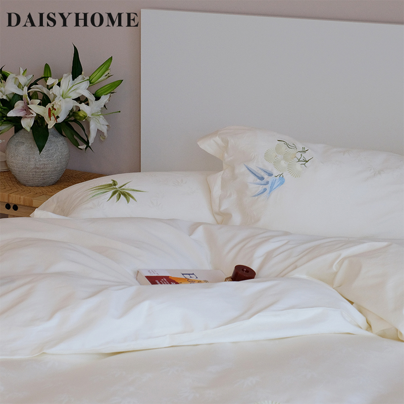 DAISYHOME【竹韵】新中式100支双股澳棉纯棉国风提花刺绣四件套 - 图1