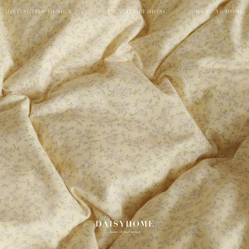 DAISYHOME法式温柔小碎花针织棉100全棉裸睡撞色四件套床上用品夏 - 图2
