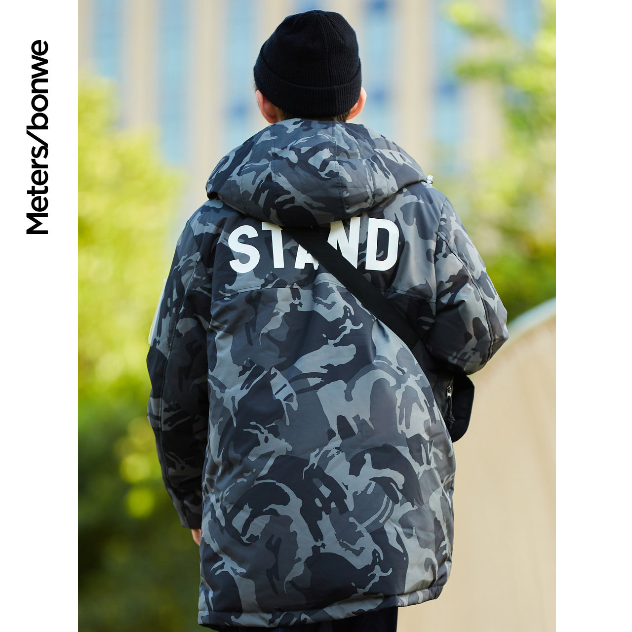 美特斯邦威中长款工装羽绒服男连帽 美特斯邦威网店羽绒服