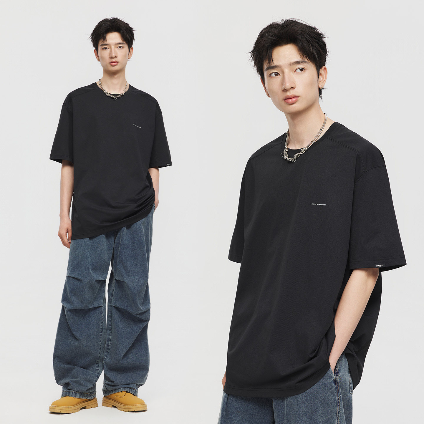 美特斯邦威t恤男女同款2026夏季新款防晒抗菌印花宽松短袖男