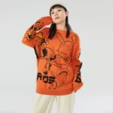 Хлопковый трендовый свитер, зимний шлем, круглый воротник