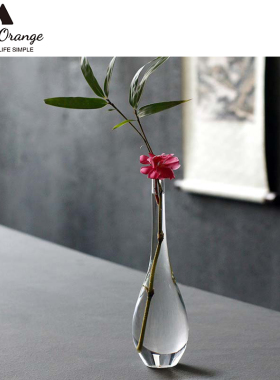日式禅意透明玻璃观音瓶水培花器