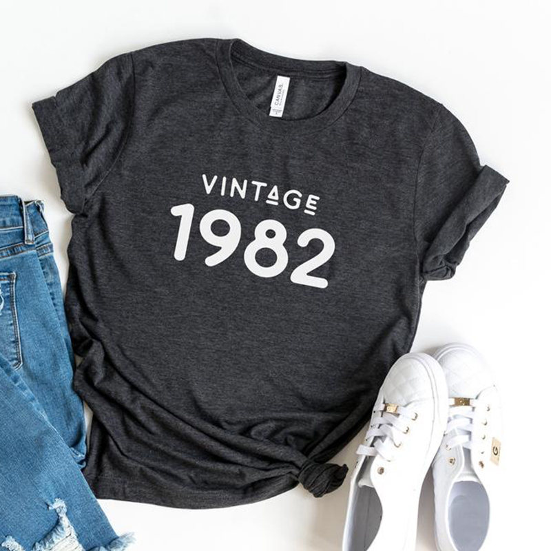 1982 42 Years Old 42nd Birthday t shirts women tops-图2