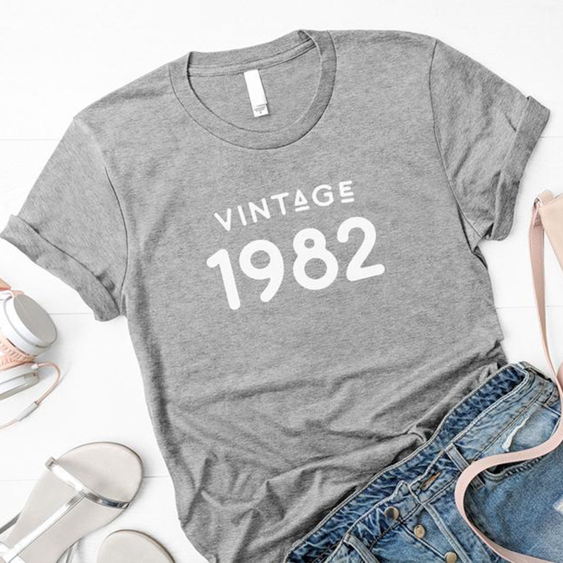 1982 42 Years Old 42nd Birthday t shirts women tops-图1