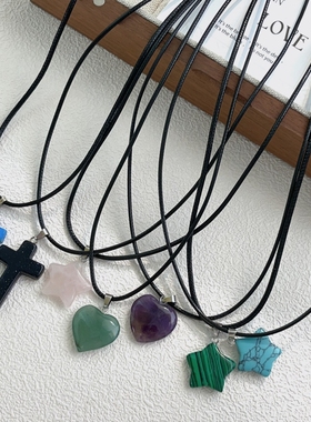 天然石串珠女款碎石锁骨链