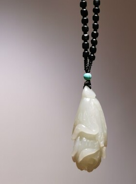 ｛之微集｝清货。青海料 白菜百财 砭石手编项链 挂坠