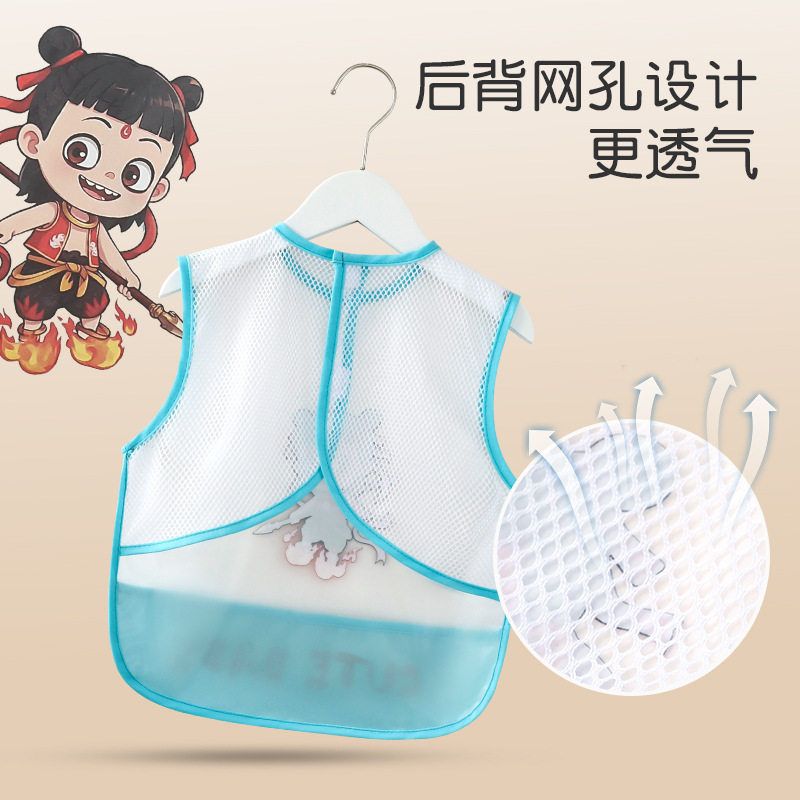 Breathable mesh new baby coveralls and children's eating bibs