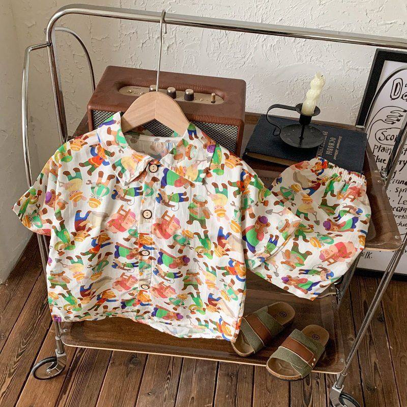 2025新款儿童短袖套装 男款衬衣短袖套装 短袖短裤沙滩两件套,淘宝优惠券,粉丝福利购,淘宝优惠卷