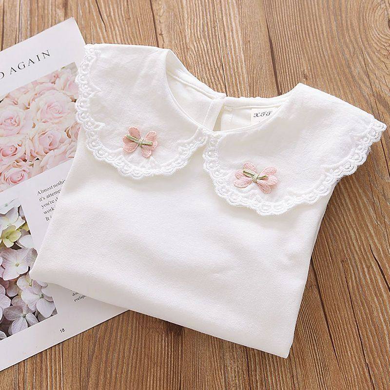 女童冬季新款打底衫大弹力女孩花边百搭衬衫娃娃领儿童长袖T恤,淘宝优惠券,粉丝福利购,淘宝优惠卷