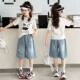 ເດັກຍິງ summer ຄົນອັບເດດ: denim ສັ້ນ cat