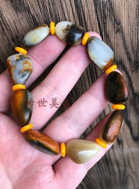 新疆和田玉籽料手链原石手串