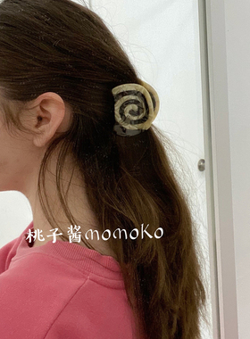 桃子酱ins小众设计慕斯圈棒棒糖寿司鱼板抓夹鹦鹉螺纹后脑勺抓夹