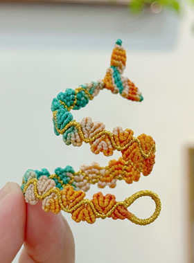 杭州灵隐官方七夕爱心鱼尾绳手串锦鲤手工编织五彩绳手链礼物