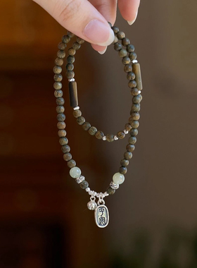 杭州灵隐绿檀木手链周边饰品男女