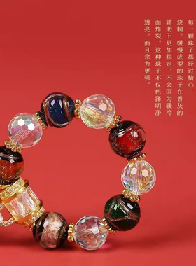杭州灵隐香灰琉璃小五福手机挂件
