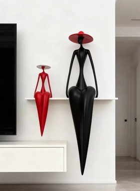 现代样板房间售楼处软装饰品家居客厅金属抽象人物创意工艺品摆件