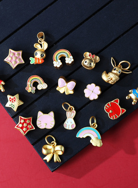 越南沙金吊坠滴溜挂件手链diy小配件配饰手工编织饰品编绳串珠子