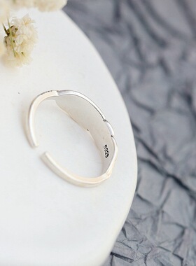 宫廷复古做旧手工银戒指女士开