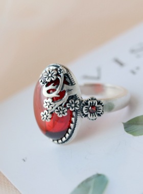 纳福阁银饰批发镶天然黄玉髓990