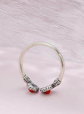 纳福阁银饰批发镶天然南红玛瑙