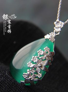 泰国复古曼谷水滴纯银吊坠