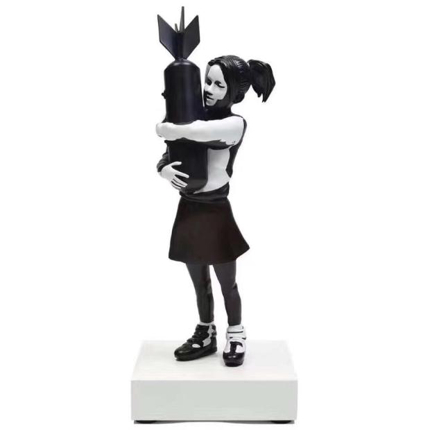 banksy 黑白拼色炸弹女孩 已经绝版 市场难寻 国内现货 - 图0