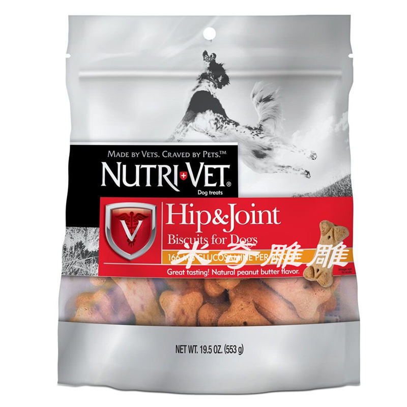 NUTRIVET Hip&Joint花生味关节饼干营养洁齿狗零食553g含葡萄醣胺 - 图3