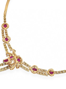 中古18k金钻石红宝石晚宴项链订金链接 实价小万私询