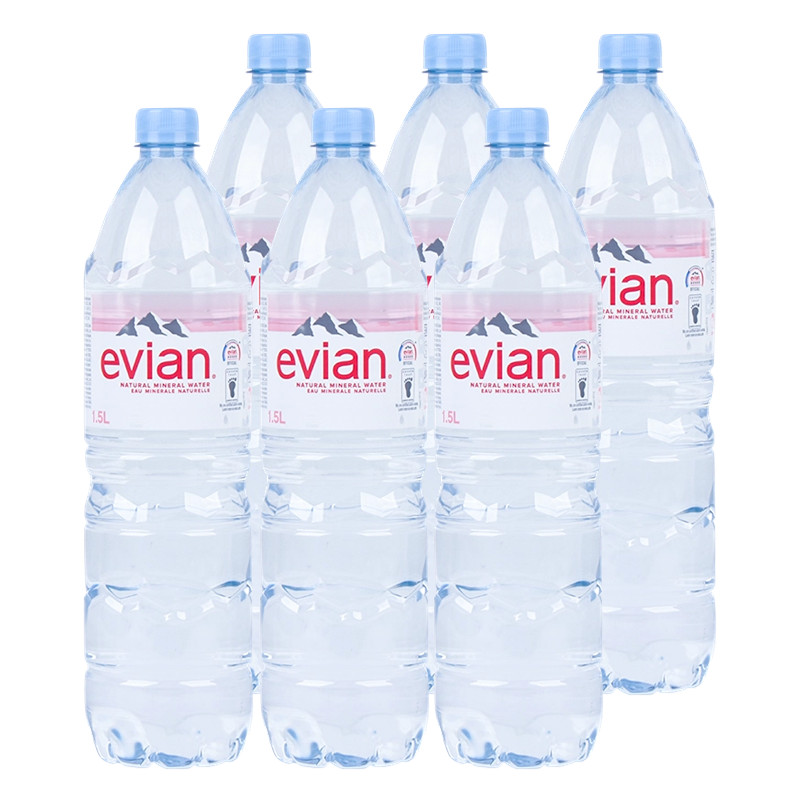 法国进口Evian依云天然矿泉水1.5l*12瓶整箱弱碱性水家庭饮用水