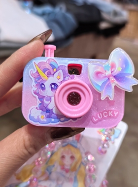 独角兽旋转投影相机儿童项链首饰