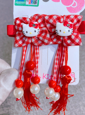 hellokitty后脑勺夹绢纱甜美发卡